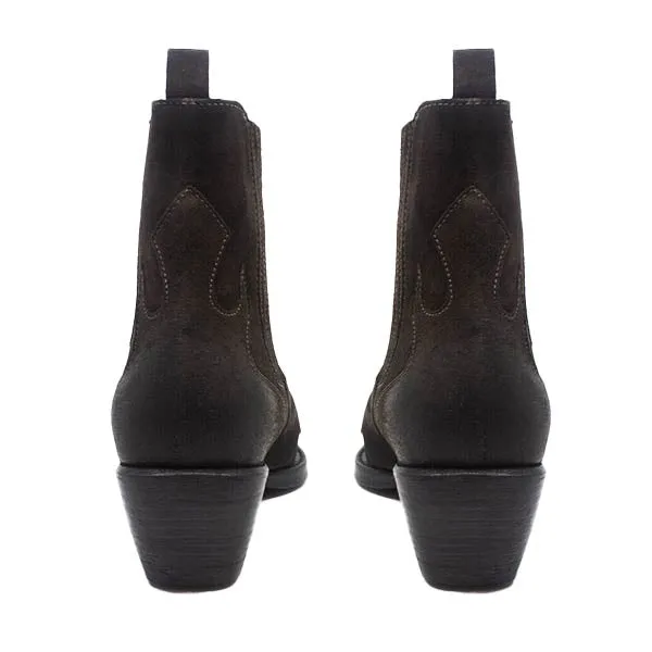 A34741 Chocolate | Western ankle boot