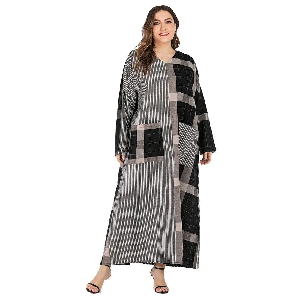 Black and White Plaid Dress with Pockets | Nirvana