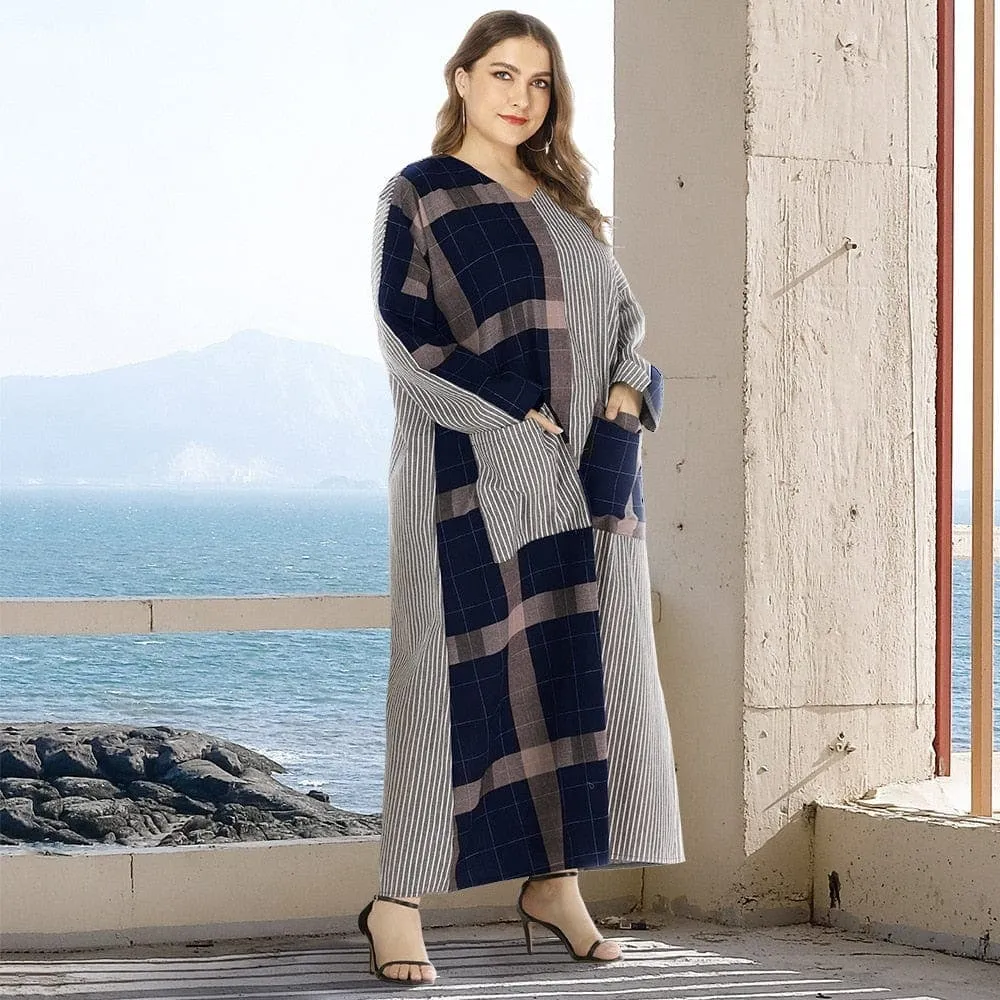 Black and White Plaid Dress with Pockets | Nirvana