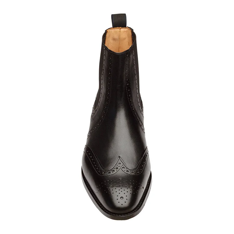 Black Wingtip Detail Chelsea Boots