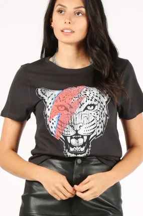 Bowie Tiger Tee - Black