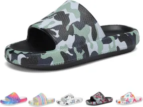 Boys and Girls Cloud Slides for Kids – Non-Slip Summer Slippers Lightweight Beach, Pool, and Indoor Shower Sandals