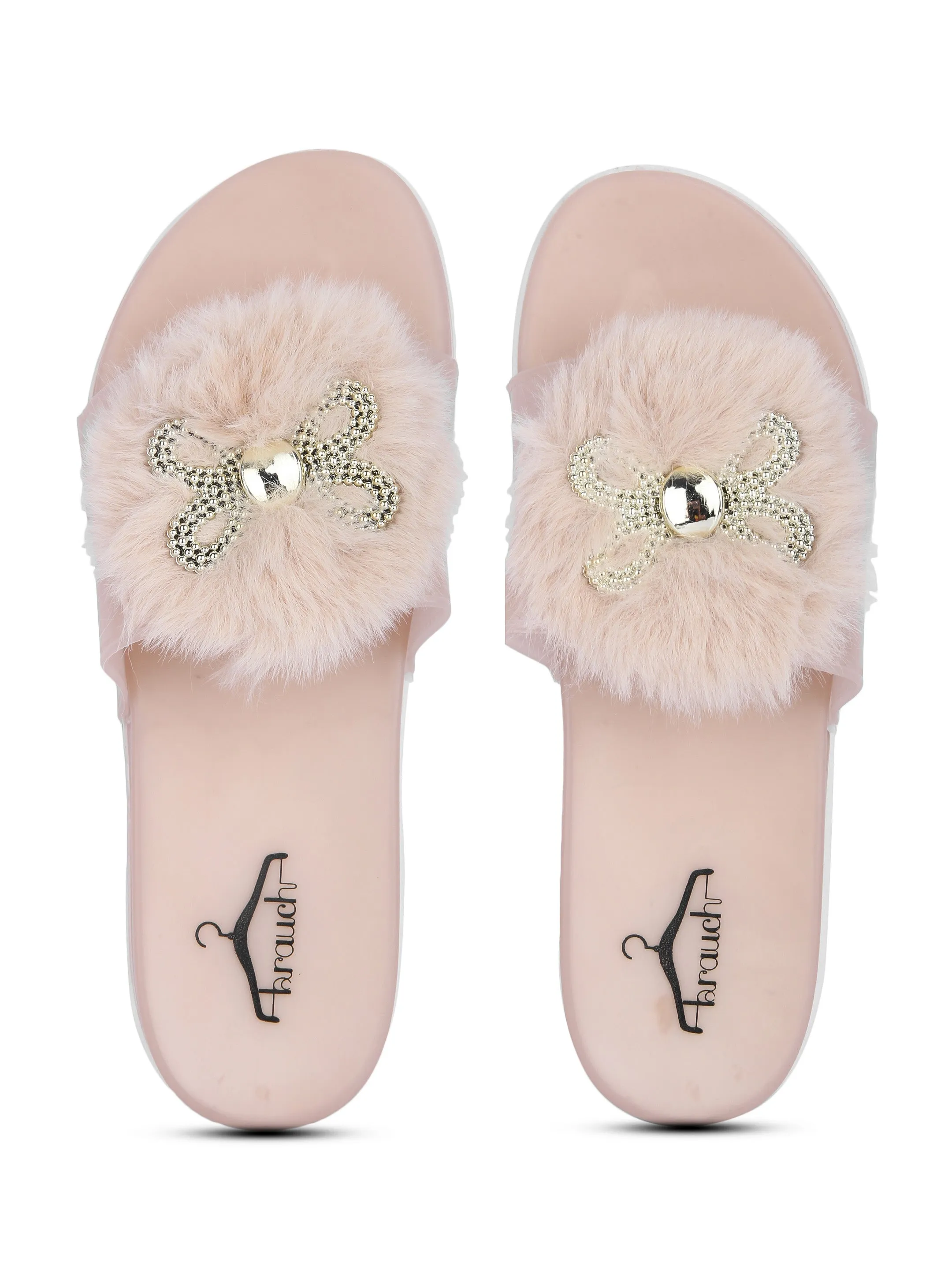 Brauch Women's Beige Butterfly Slides