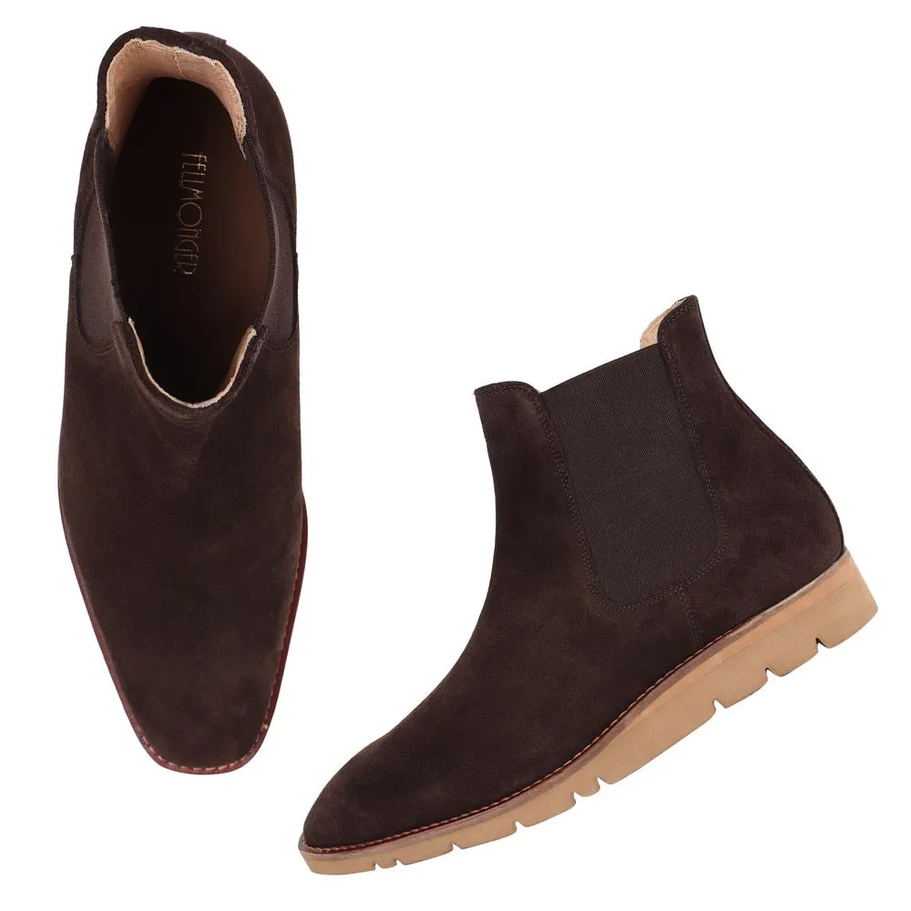 Brown Suede Chelsea Boots with Honey Extralight Sole