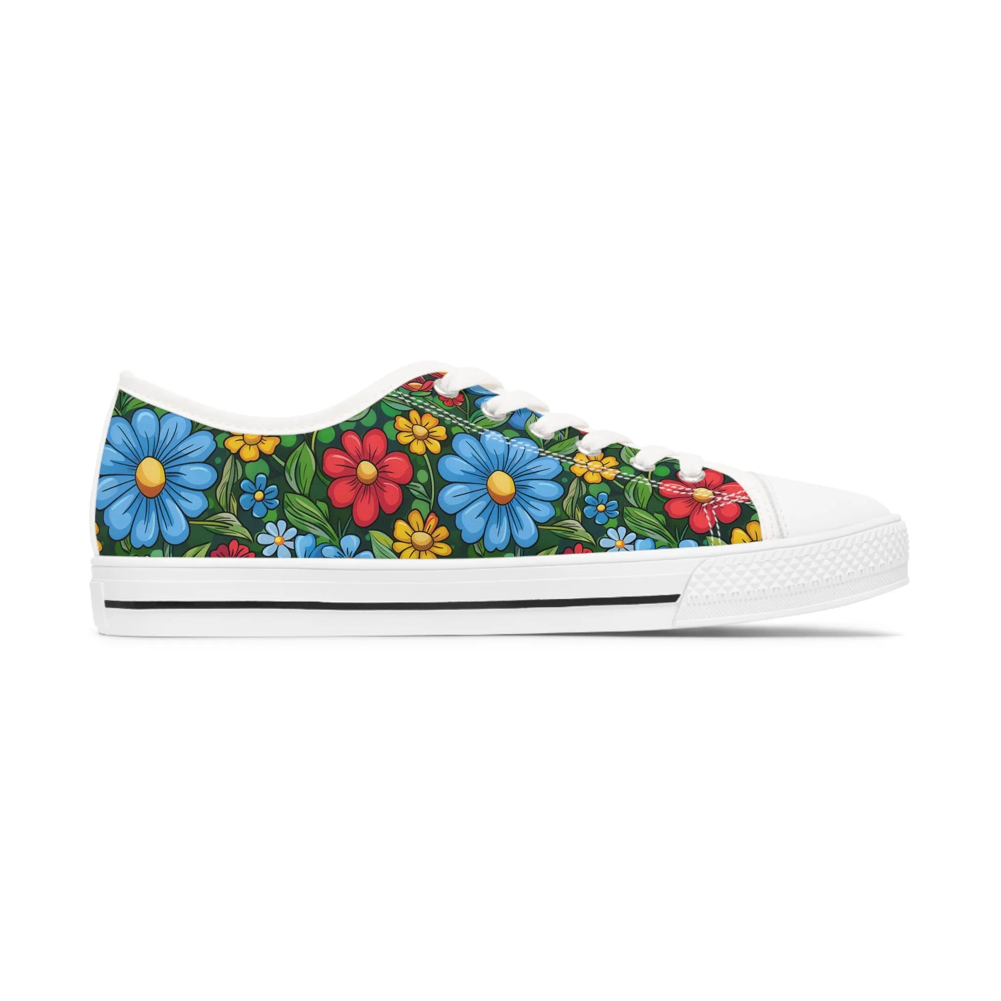 Cartoon Flowers Ver 1 - Women's Low Top Sneakers