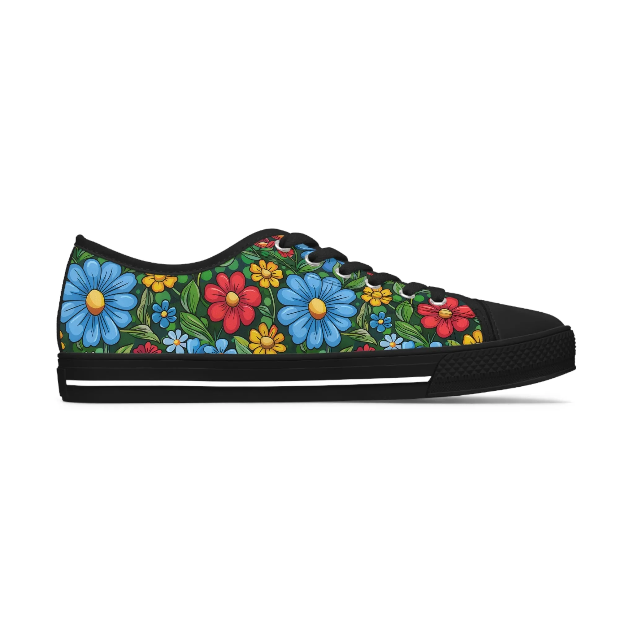 Cartoon Flowers Ver 1 - Women's Low Top Sneakers