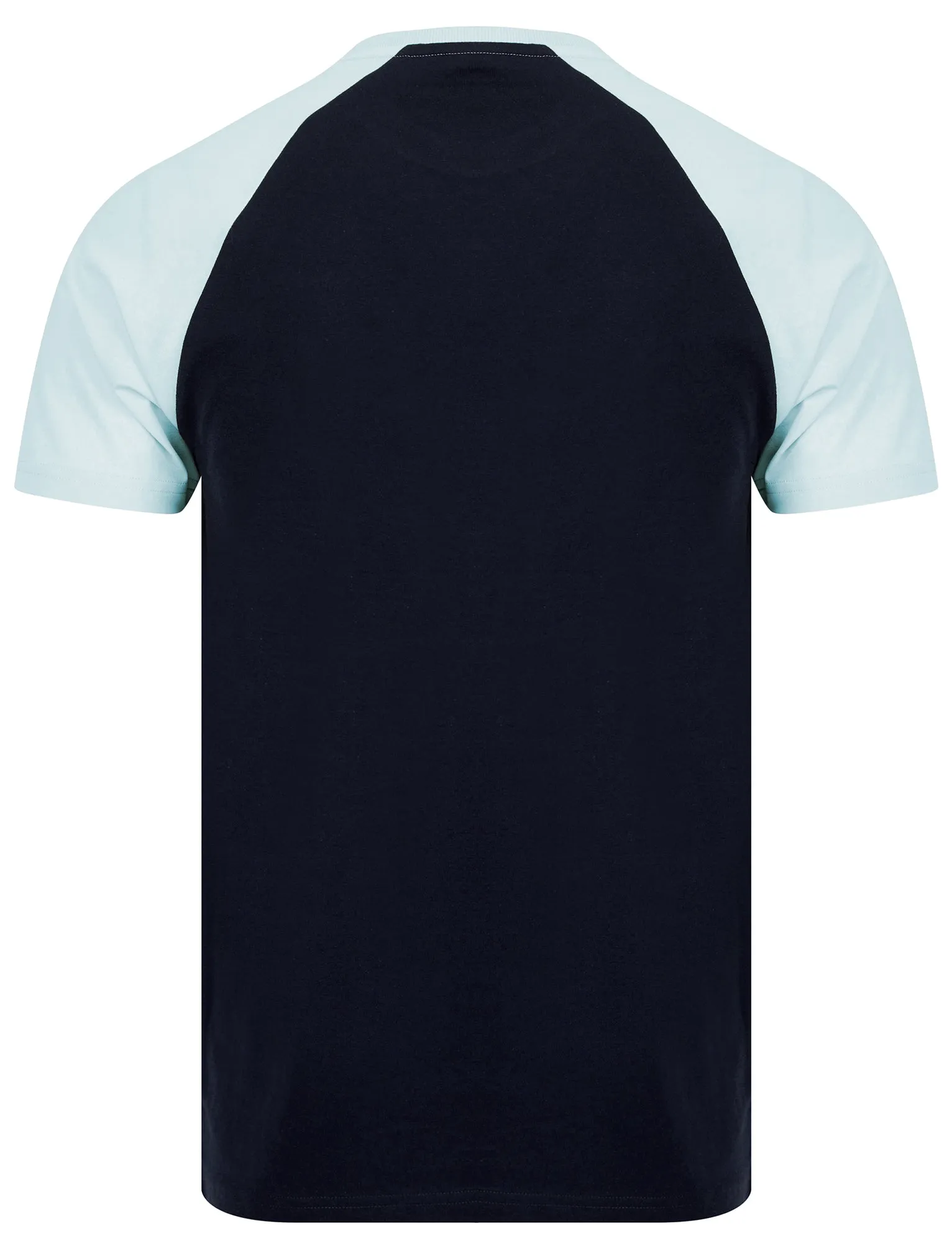 Dewalt Baseball Style Raglan Sleeve Cotton Jersey Crew Neck T-Shirt in Ice Water - Tokyo Laundry