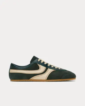 Dustin Suede Leather Bottle Green Low Top Sneakers