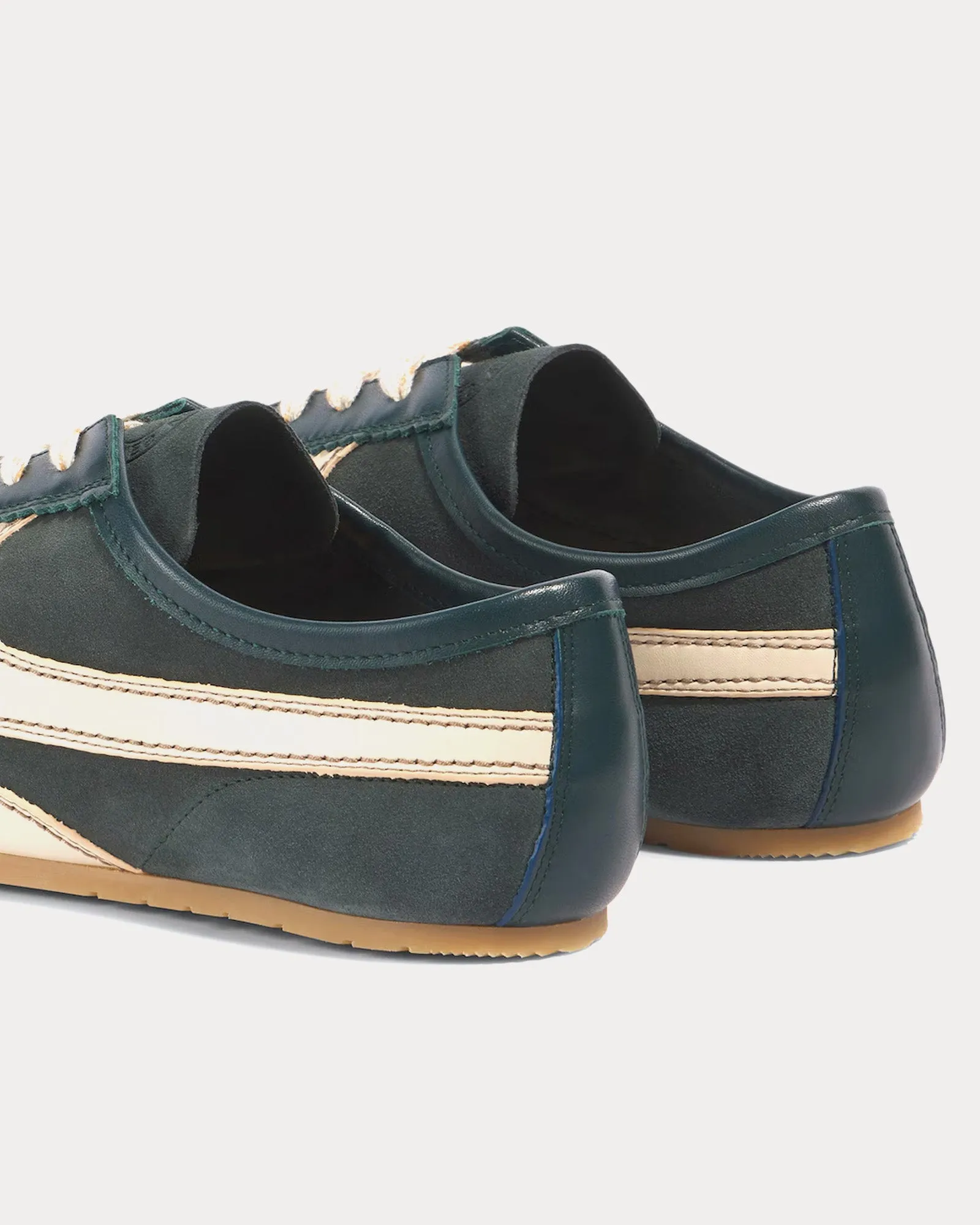 Dustin Suede Leather Bottle Green Low Top Sneakers