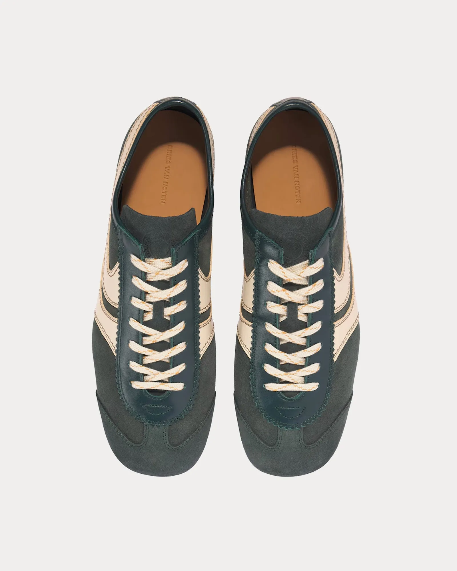 Dustin Suede Leather Bottle Green Low Top Sneakers
