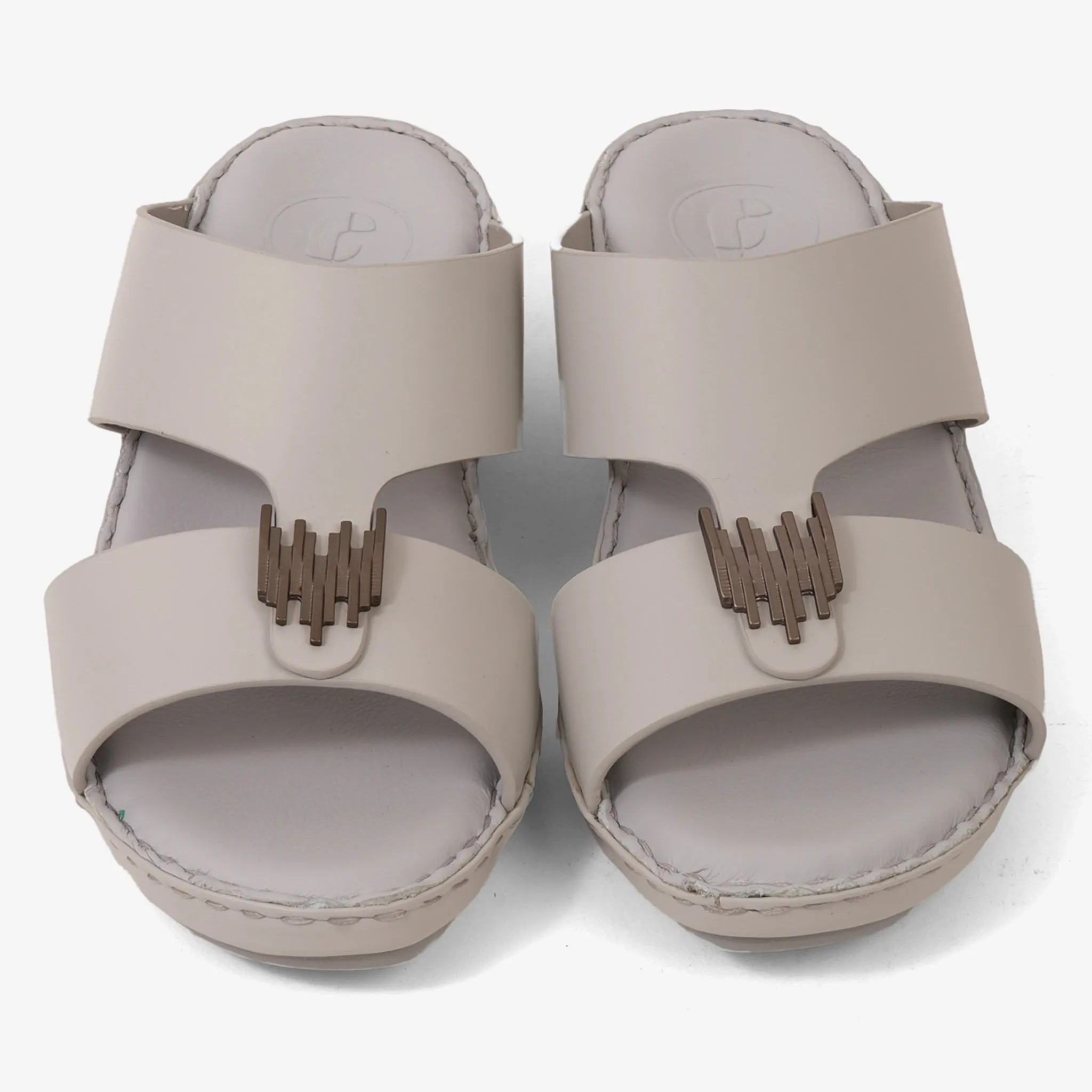FARADA KIDS UNIQUE TEXTURED ACCENT SANDALS LIGHT GREY