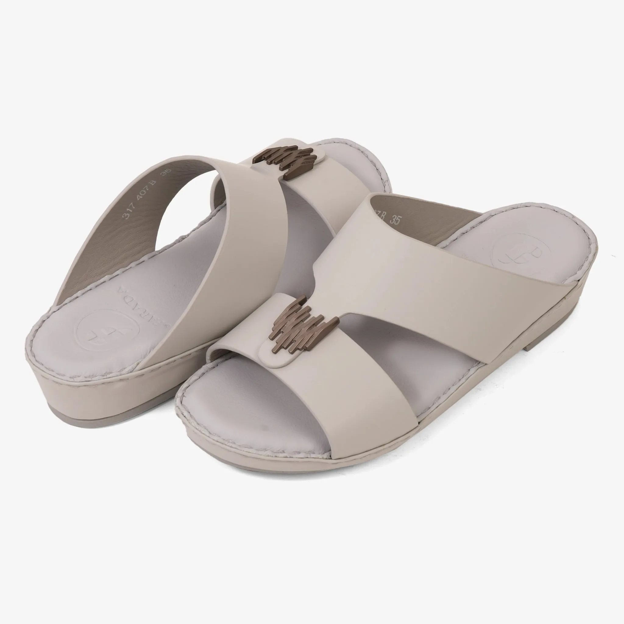 FARADA KIDS UNIQUE TEXTURED ACCENT SANDALS LIGHT GREY