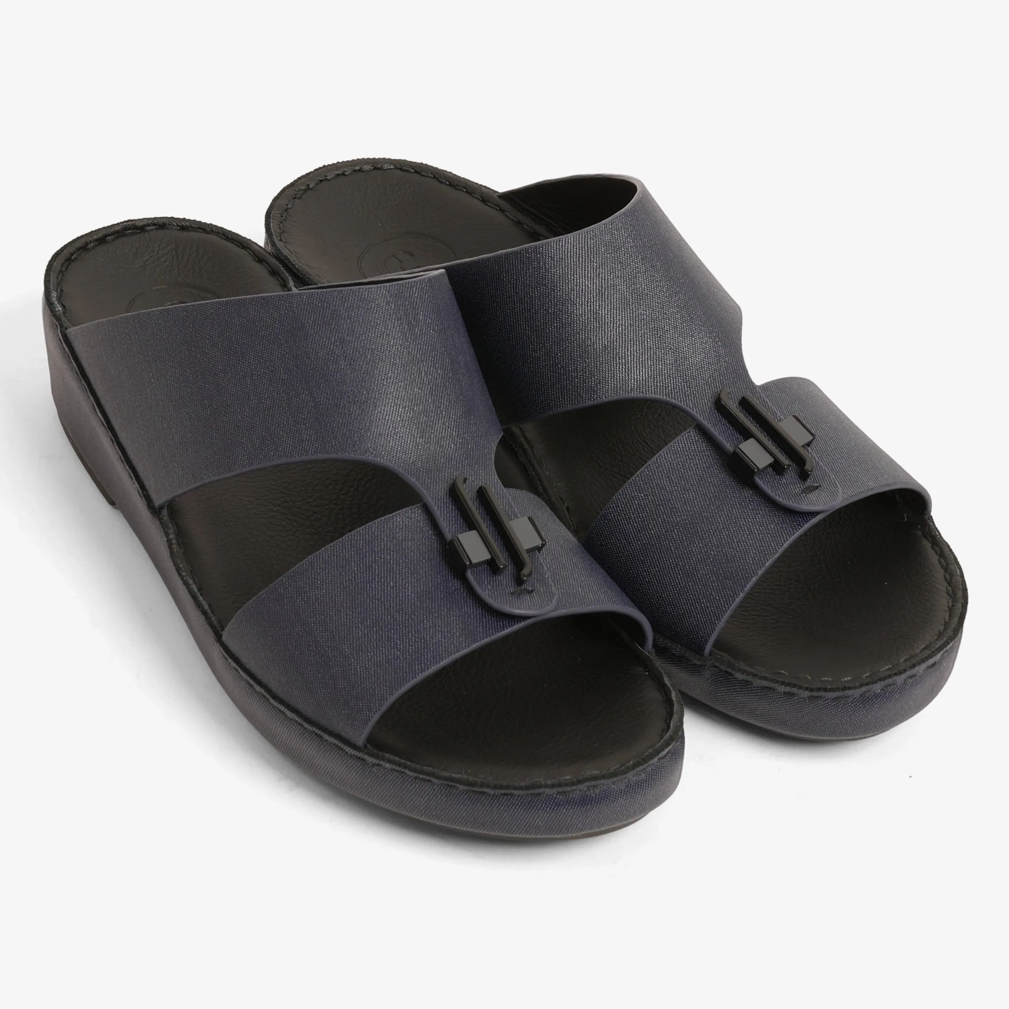FARADA MENS UNIQUE TEXTURED ACCENT SANDALS BLUE