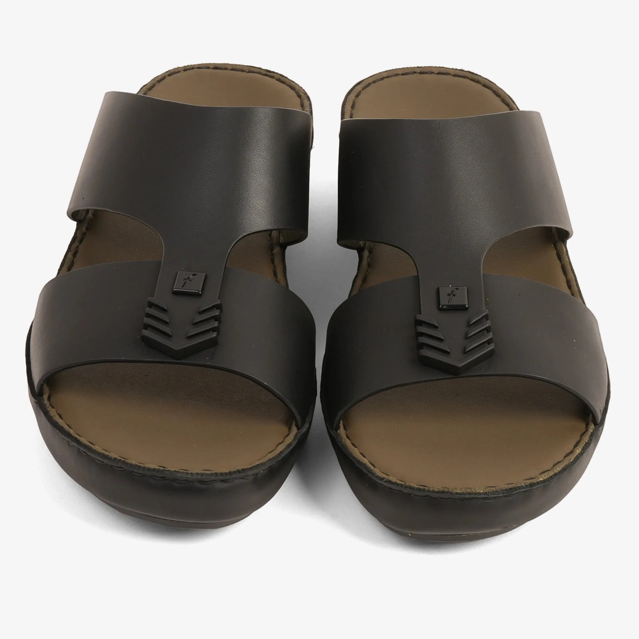 FARADA MENS UNIQUE TEXTURED WITH T-STAP SANDALS BLACK