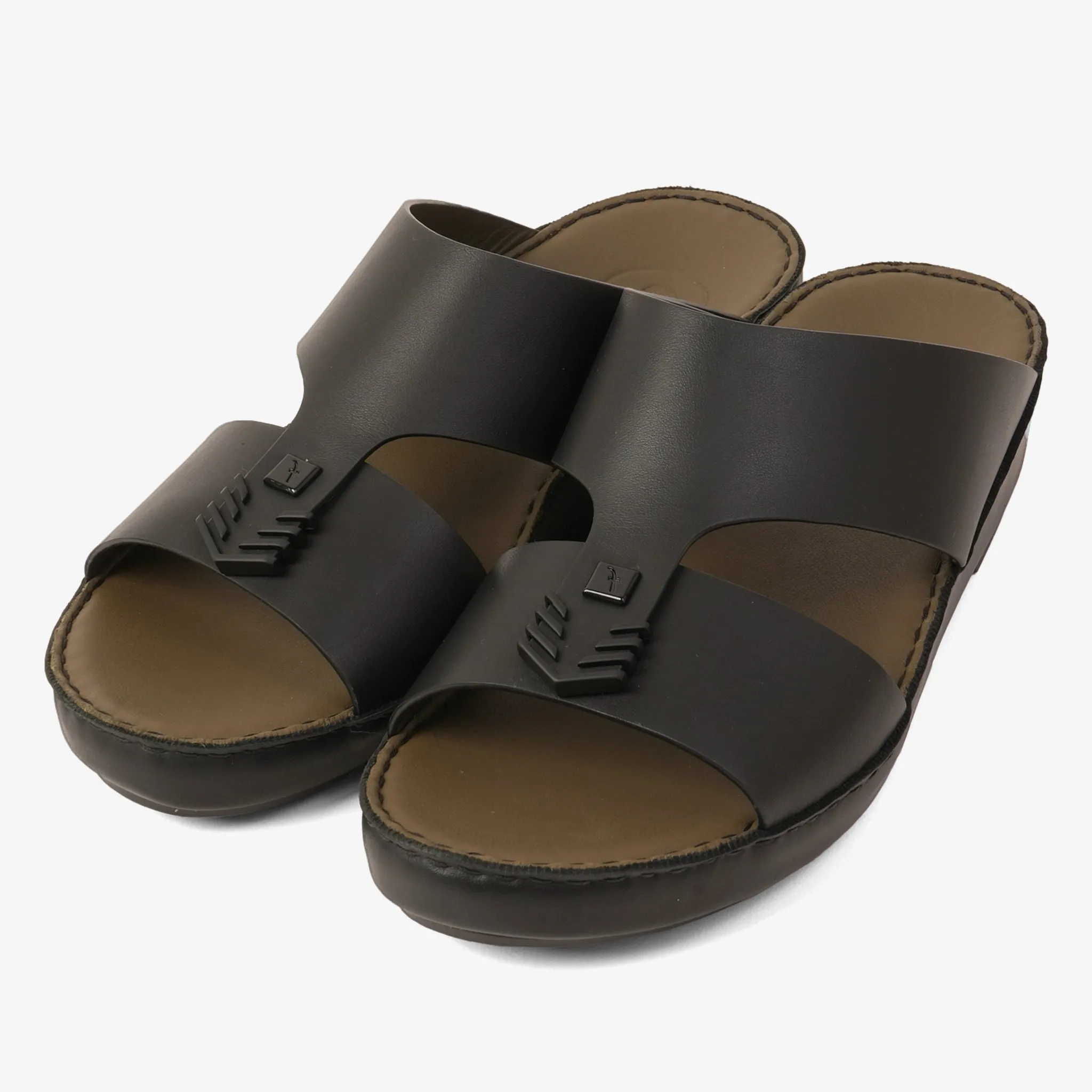 FARADA MENS UNIQUE TEXTURED WITH T-STAP SANDALS BLACK