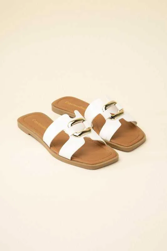 FENG-S FLAT CASUAL SLIDES