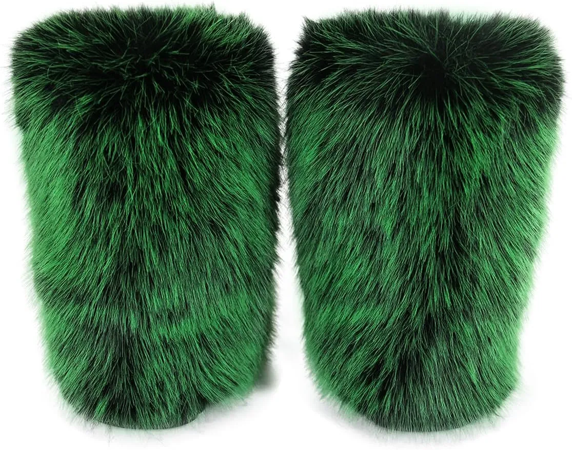 Furry Faux Fur Boots Women's Winter Shoes Woman Fluffy Warm Snow Boots Mid-Calf Comfortable Outdoor Flat