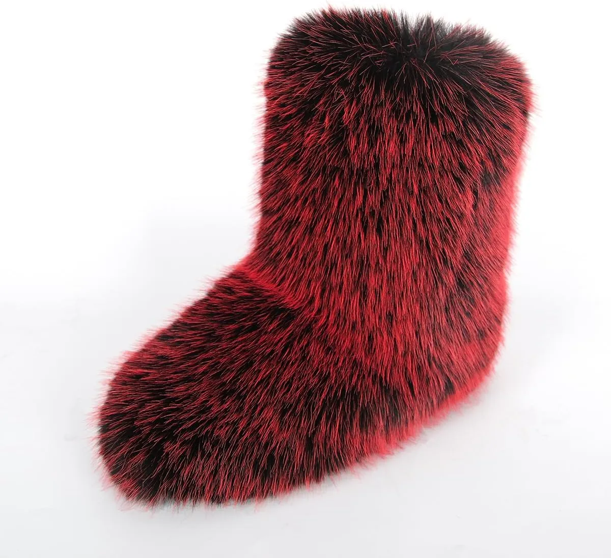 Furry Faux Fur Boots Women's Winter Shoes Woman Fluffy Warm Snow Boots Mid-Calf Comfortable Outdoor Flat