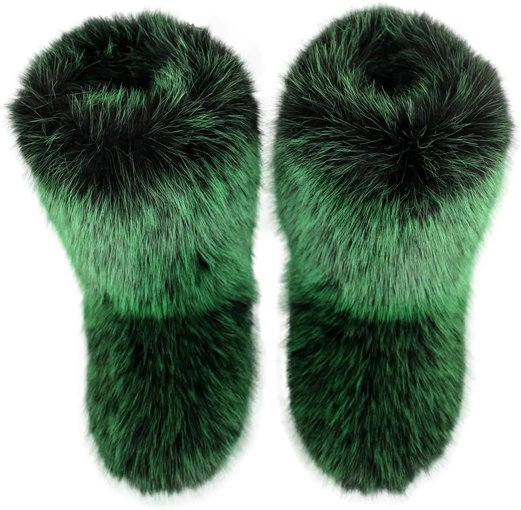 Furry Faux Fur Boots Women's Winter Shoes Woman Fluffy Warm Snow Boots Mid-Calf Comfortable Outdoor Flat