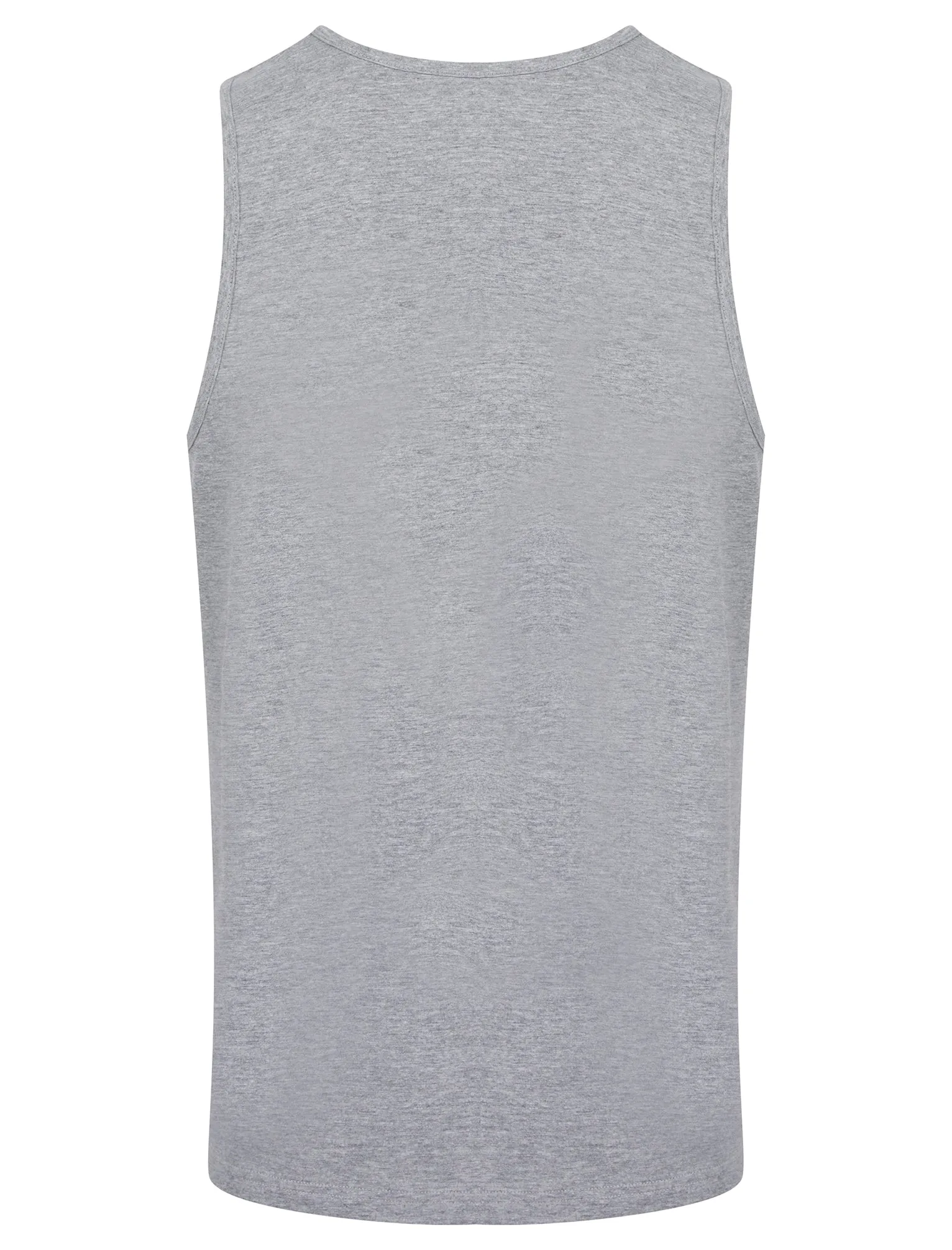 Hawaii Island Motif Print Cotton Vest Top in Light Grey Marl - South Shore