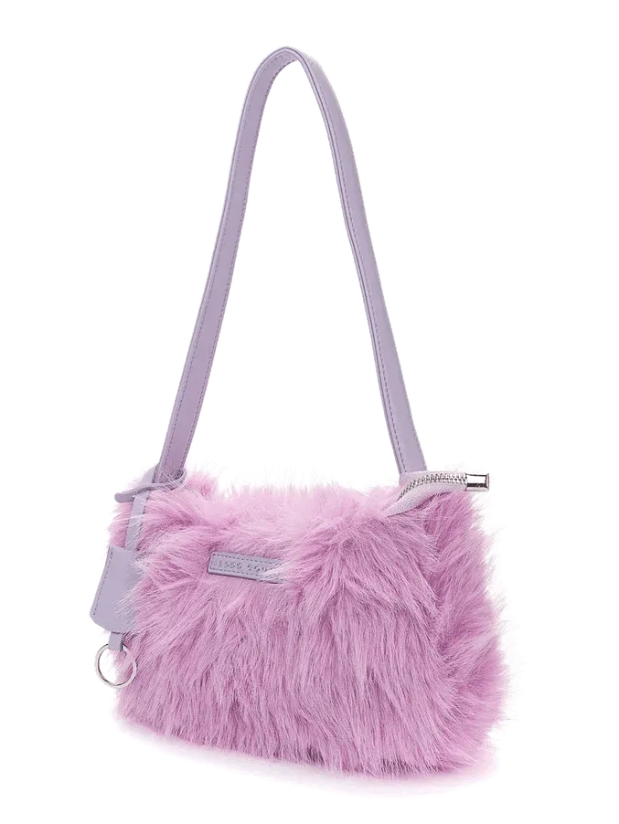 Keddo Couture Lilac Faux Fur Handbag