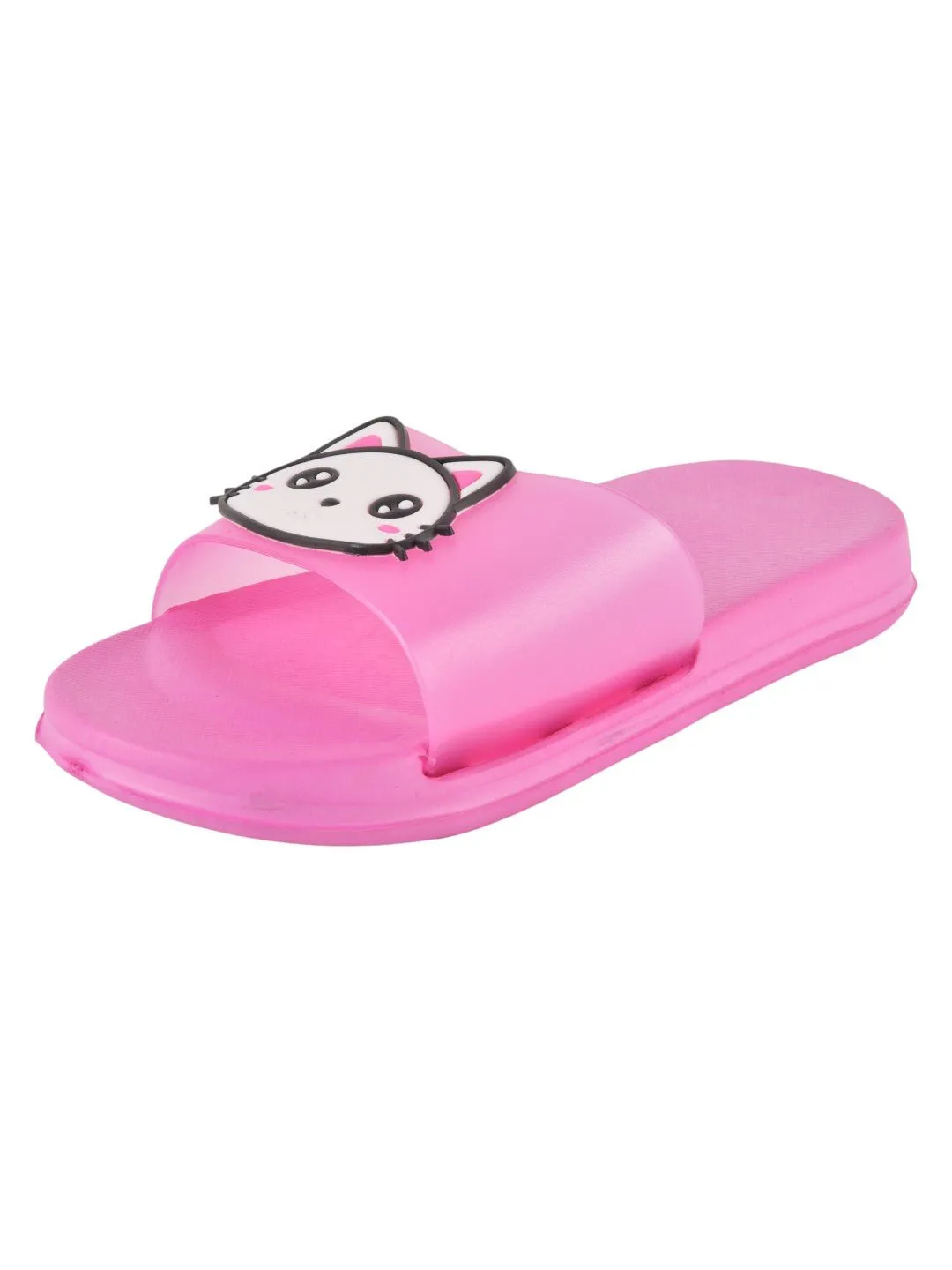 Kitty Face Slides for Girls - Dark Pink