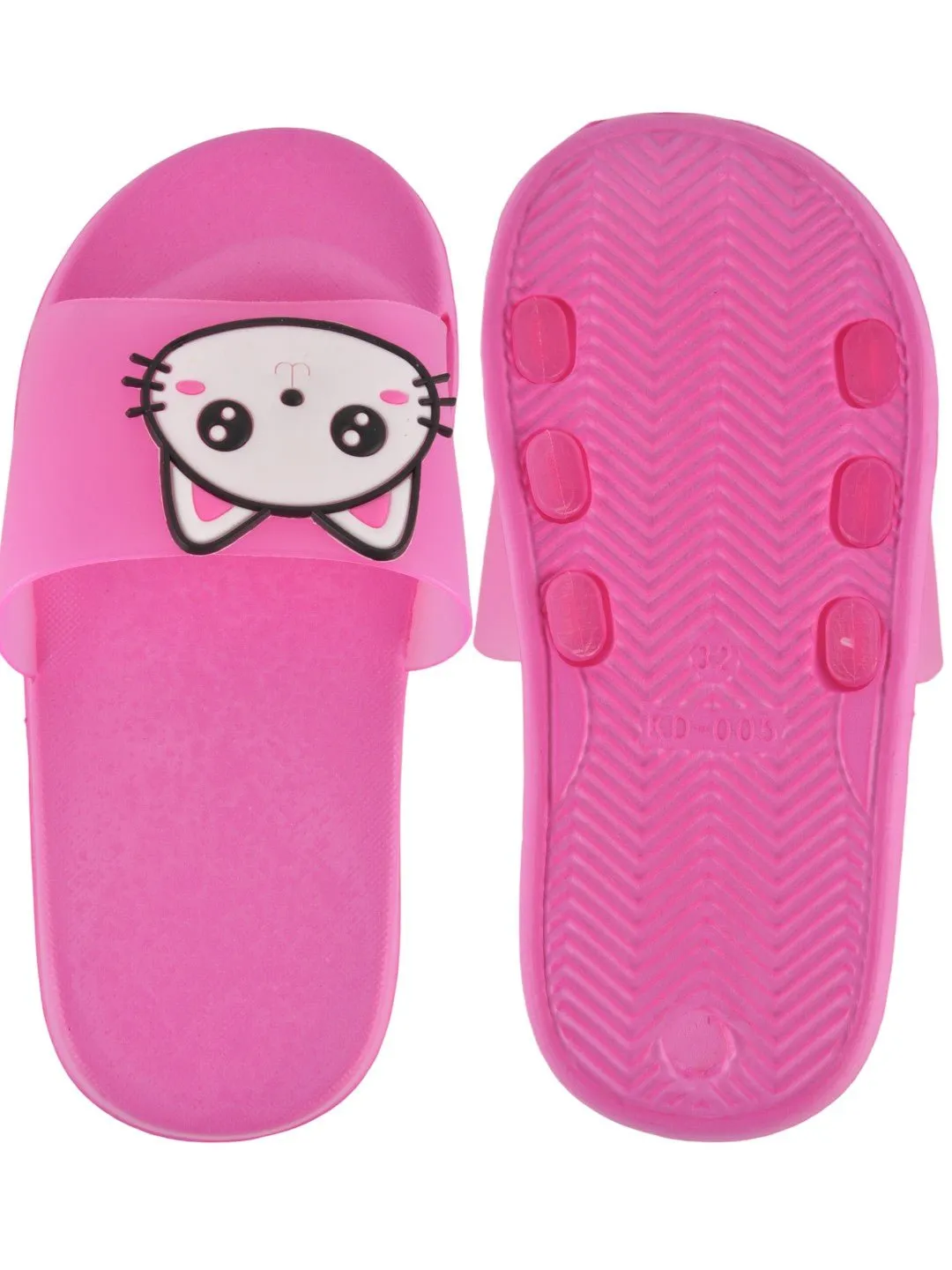 Kitty Face Slides for Girls - Dark Pink