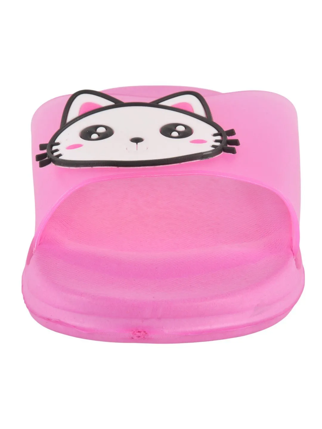 Kitty Face Slides for Girls - Dark Pink