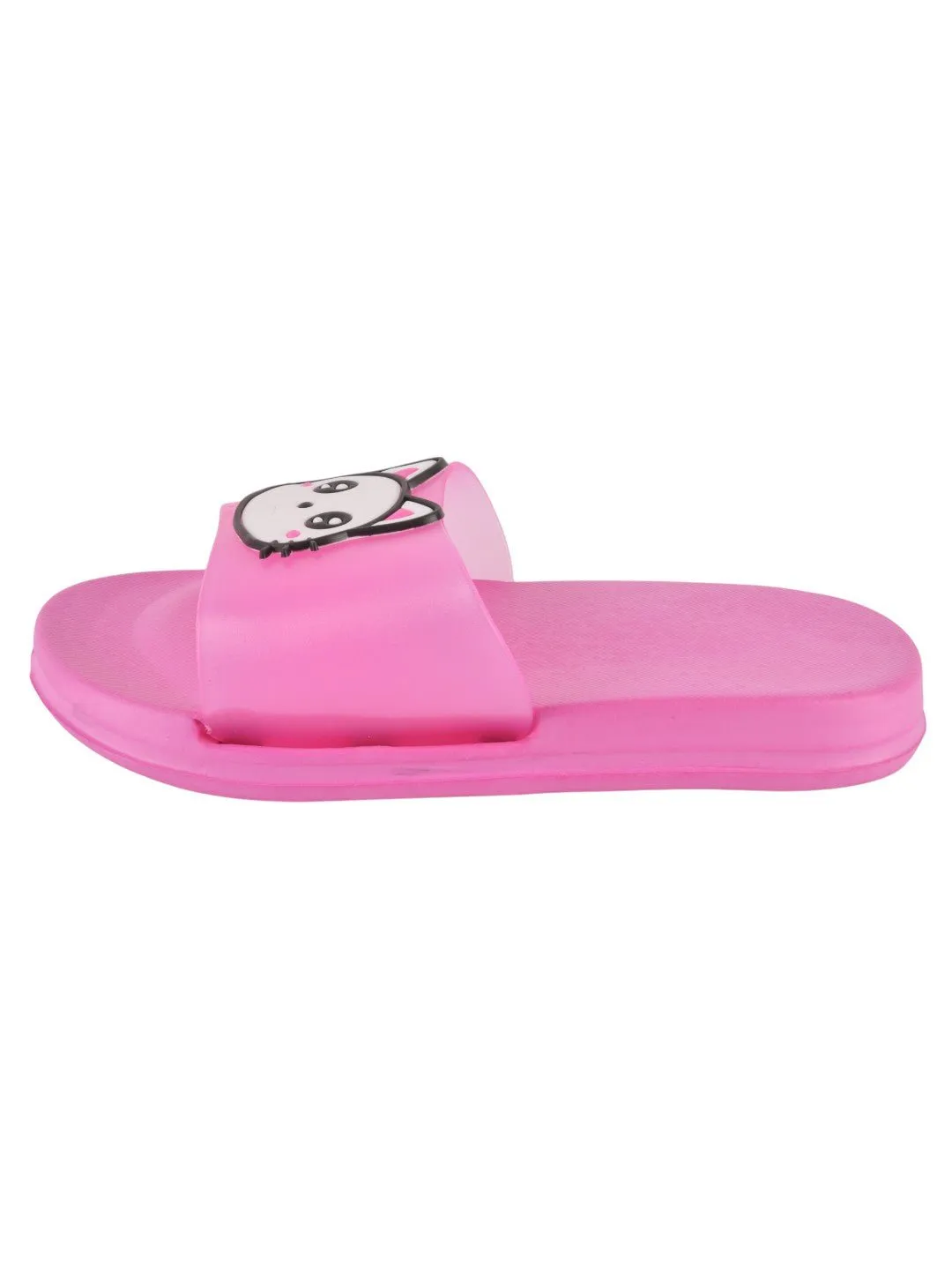 Kitty Face Slides for Girls - Dark Pink