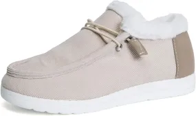 Lausiuoe Winter Fashion Boots For Women 2024 Warm Snow Fuzzy Ankle Booties Flat Cute Silp On Comfortable Casual Loafers Shoes