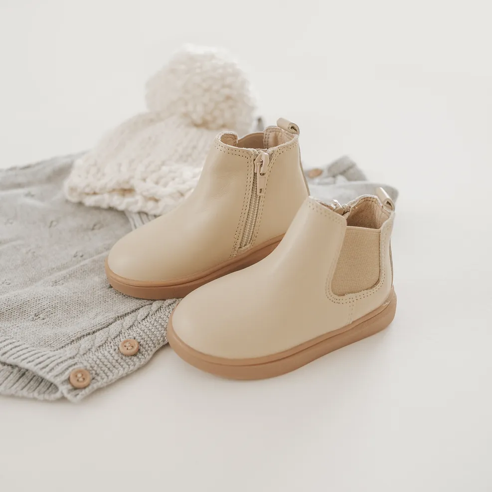 Leather Chelsea Boot | Color 'Bone' | Hard Sole