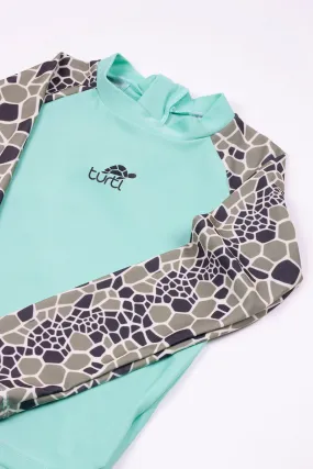 Long Sleeve Swimsuit Set in Aqua