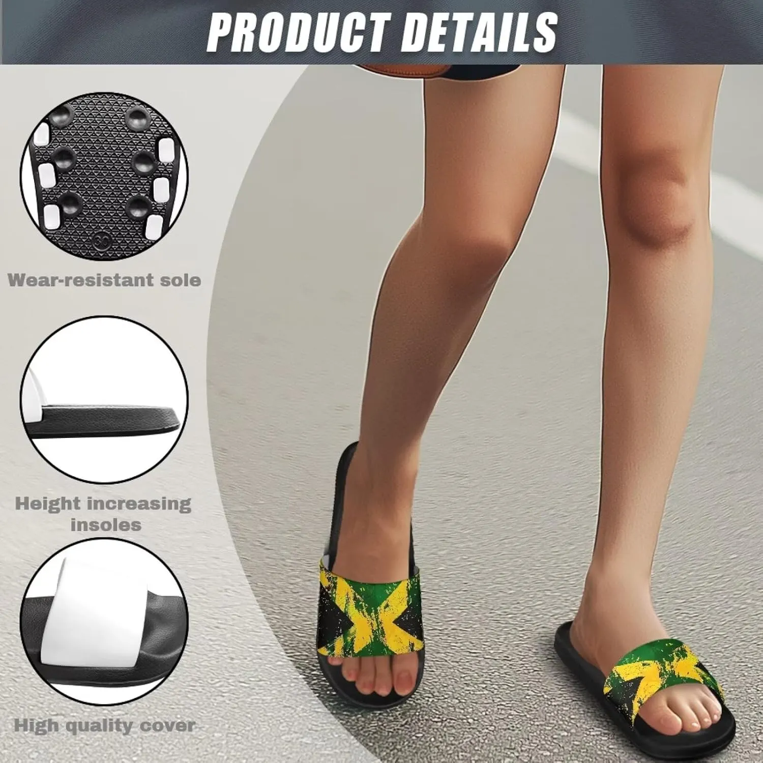 Men's Shower Shoes, Wear Resistant Shower Slippers, Lightweight Slides Sandals Pool Slides House Slipper Non-Slip Beach Sandal