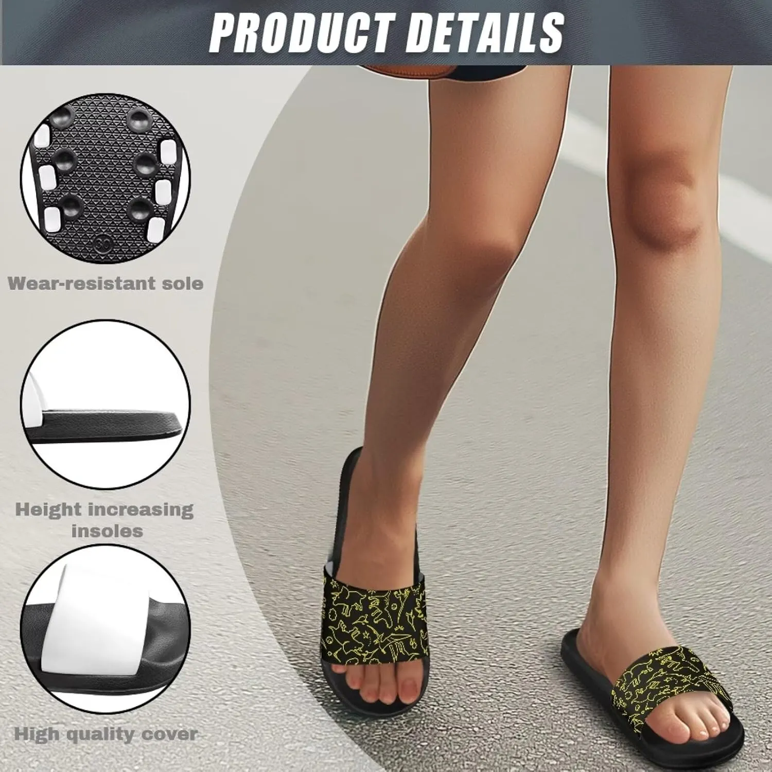 Men's Shower Shoes, Wear Resistant Shower Slippers, Lightweight Slides Sandals Pool Slides House Slipper Non-Slip Beach Sandal
