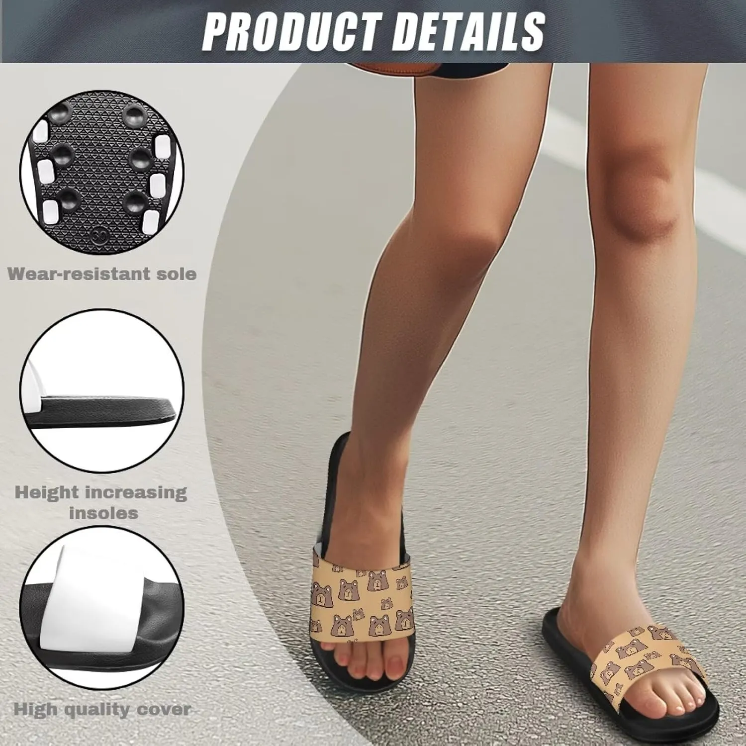 Men's Shower Shoes, Wear Resistant Shower Slippers, Lightweight Slides Sandals Pool Slides House Slipper Non-Slip Beach Sandal