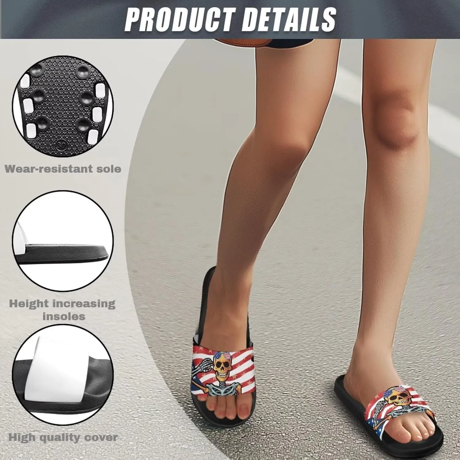 Men's Shower Shoes, Wear Resistant Shower Slippers, Lightweight Slides Sandals Pool Slides House Slipper Non-Slip Beach Sandal