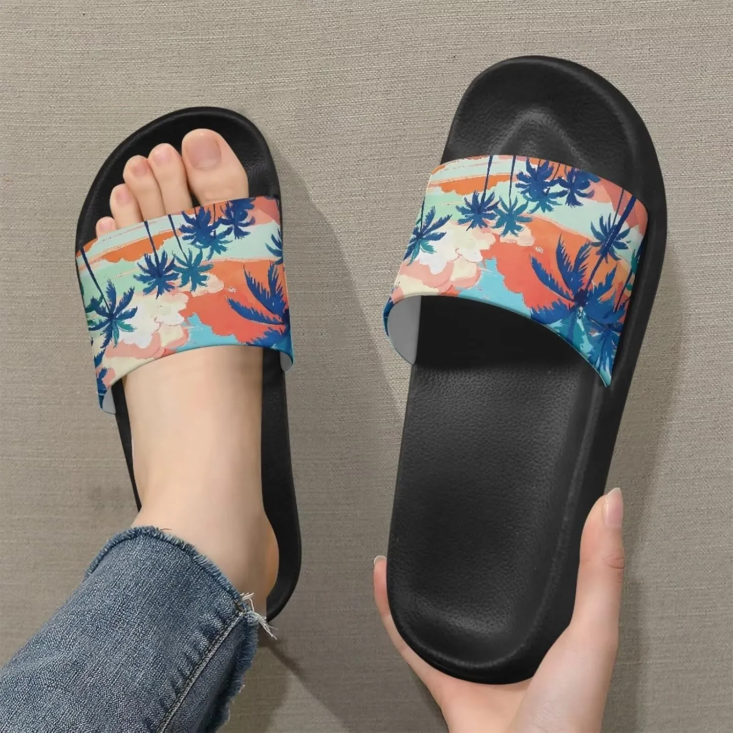 Men's Shower Shoes, Wear Resistant Shower Slippers, Lightweight Slides Sandals Pool Slides House Slipper Non-Slip Beach Sandal