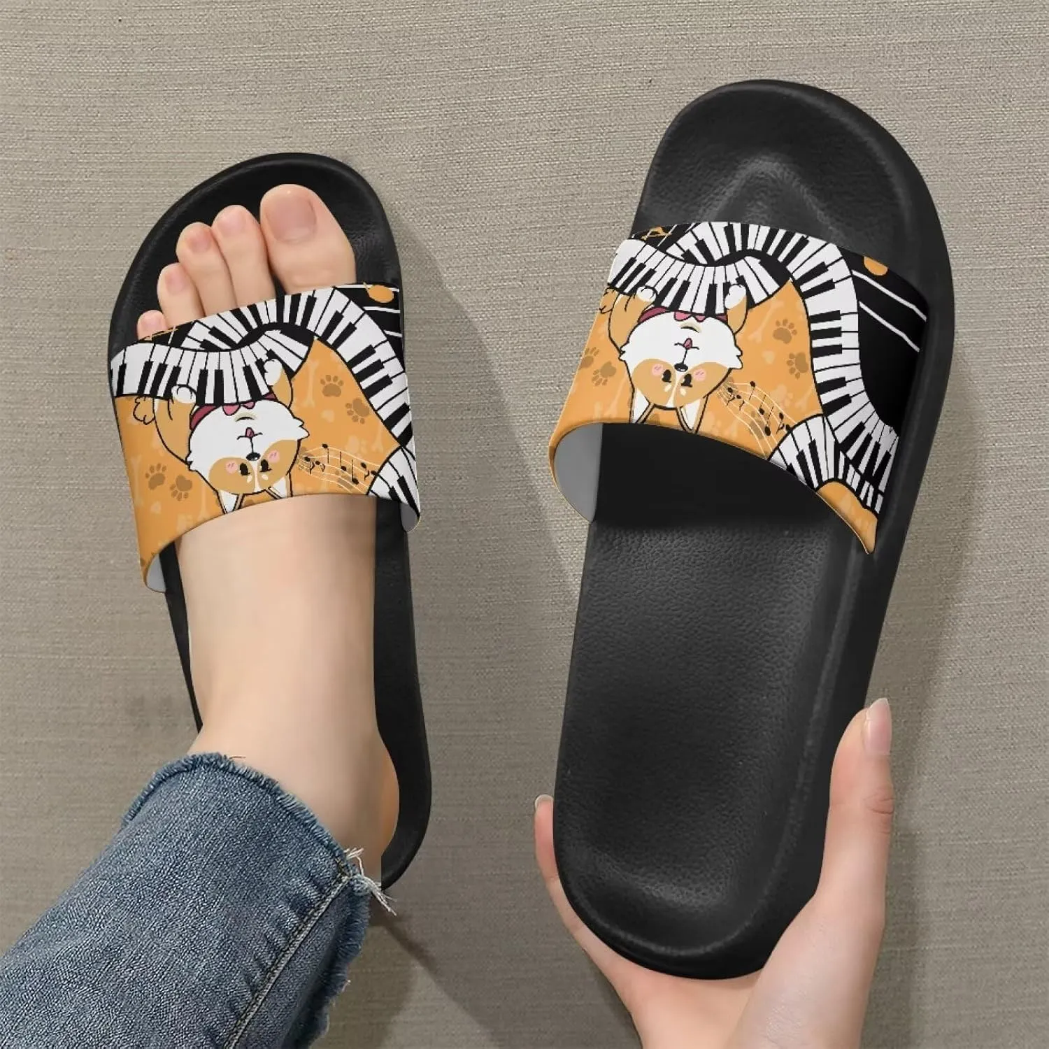 Men's Shower Shoes, Wear Resistant Shower Slippers, Slides Sandals Lightweight Pool Slides House Slipper Non-Slip Beach Sandal