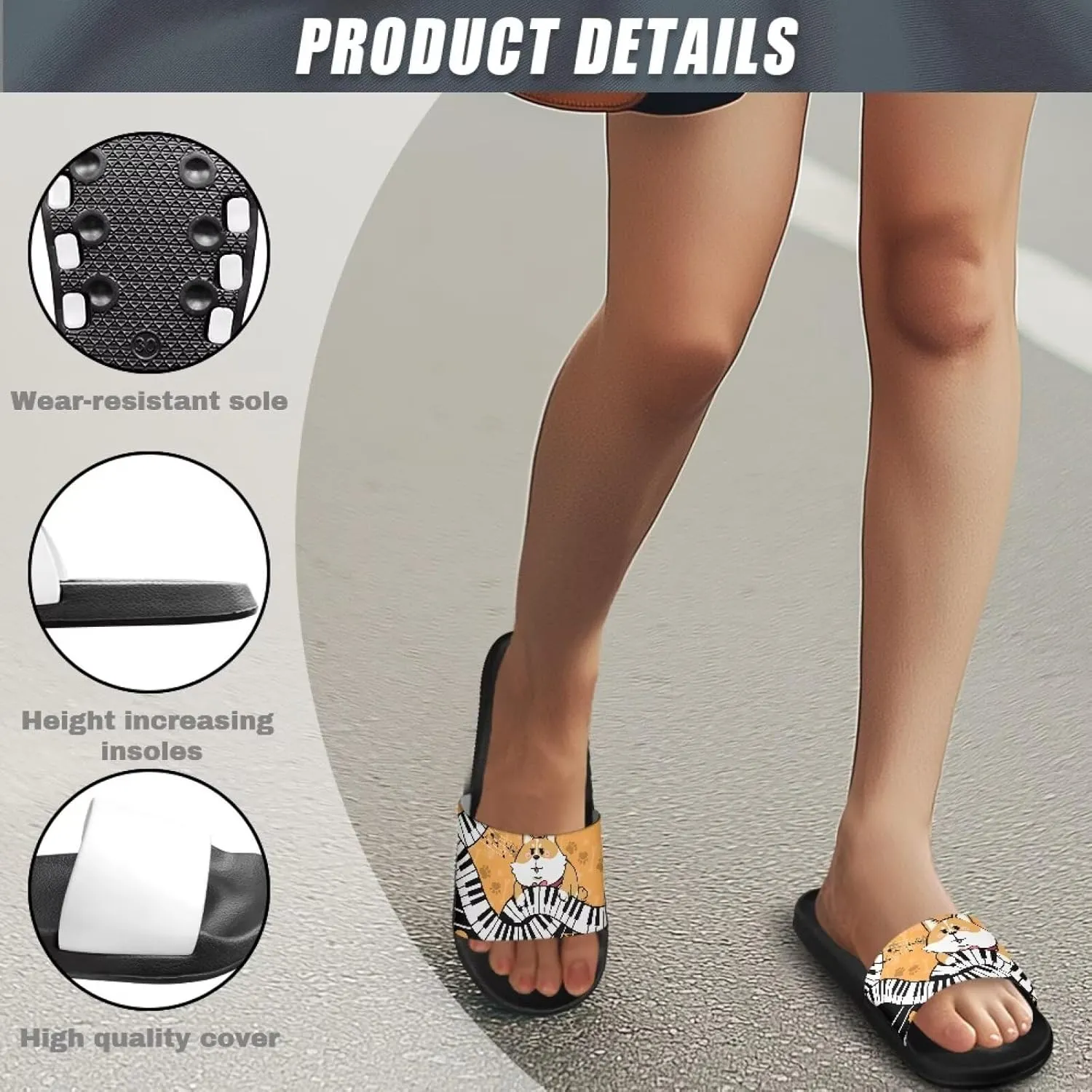 Men's Shower Shoes, Wear Resistant Shower Slippers, Slides Sandals Lightweight Pool Slides House Slipper Non-Slip Beach Sandal