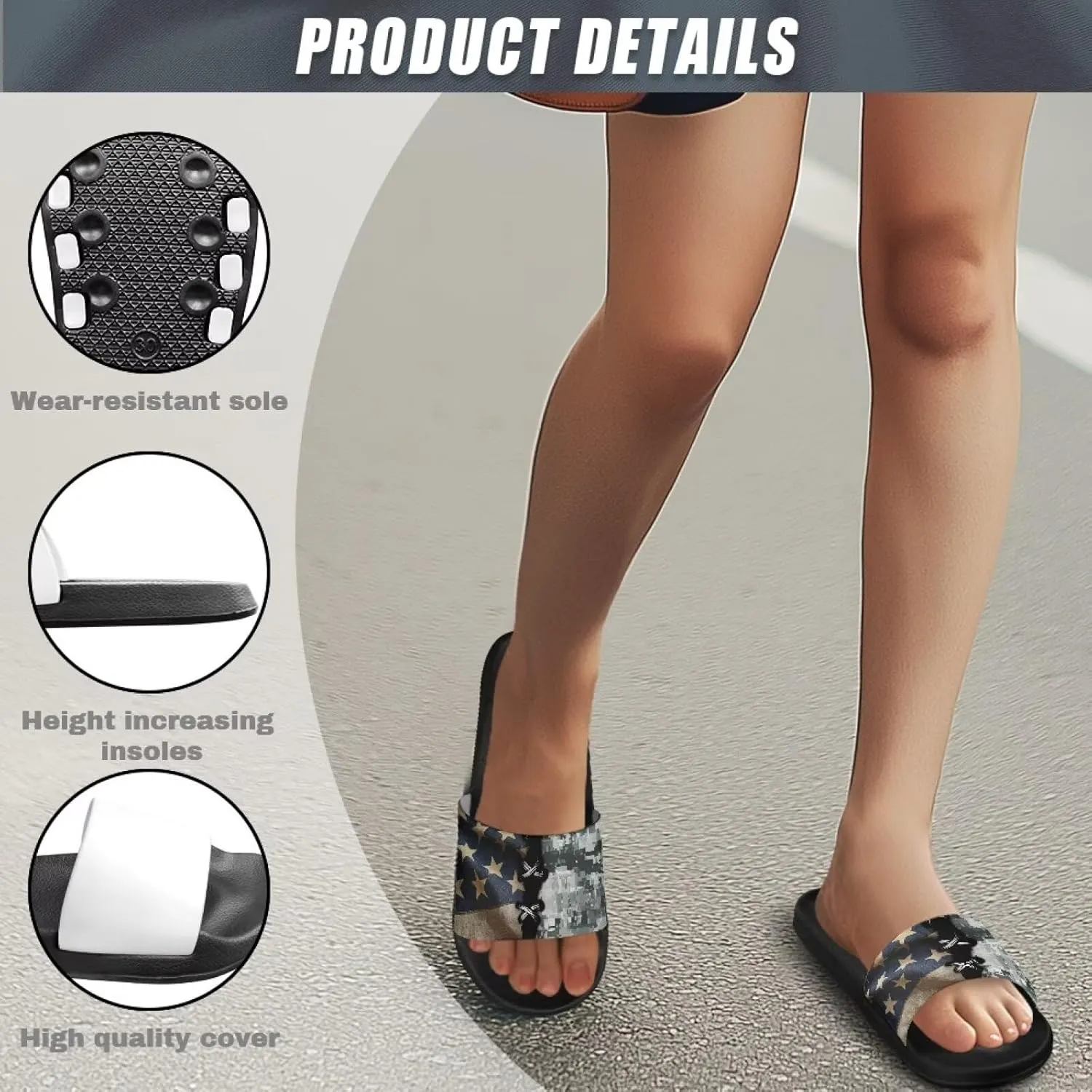 Men's Shower Shoes, Wear Resistant Shower Slippers, Slides Sandals Lightweight Pool Slides House Slipper Non-Slip Beach Sandal