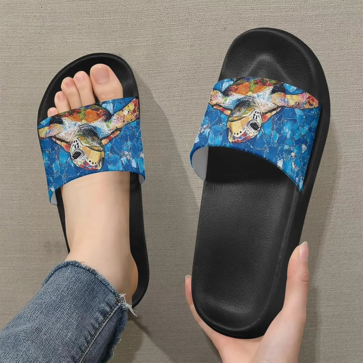Men's Shower Shoes, Wear Resistant Shower Slippers, Slides Sandals Lightweight Pool Slides House Slipper Non-Slip Beach Sandal