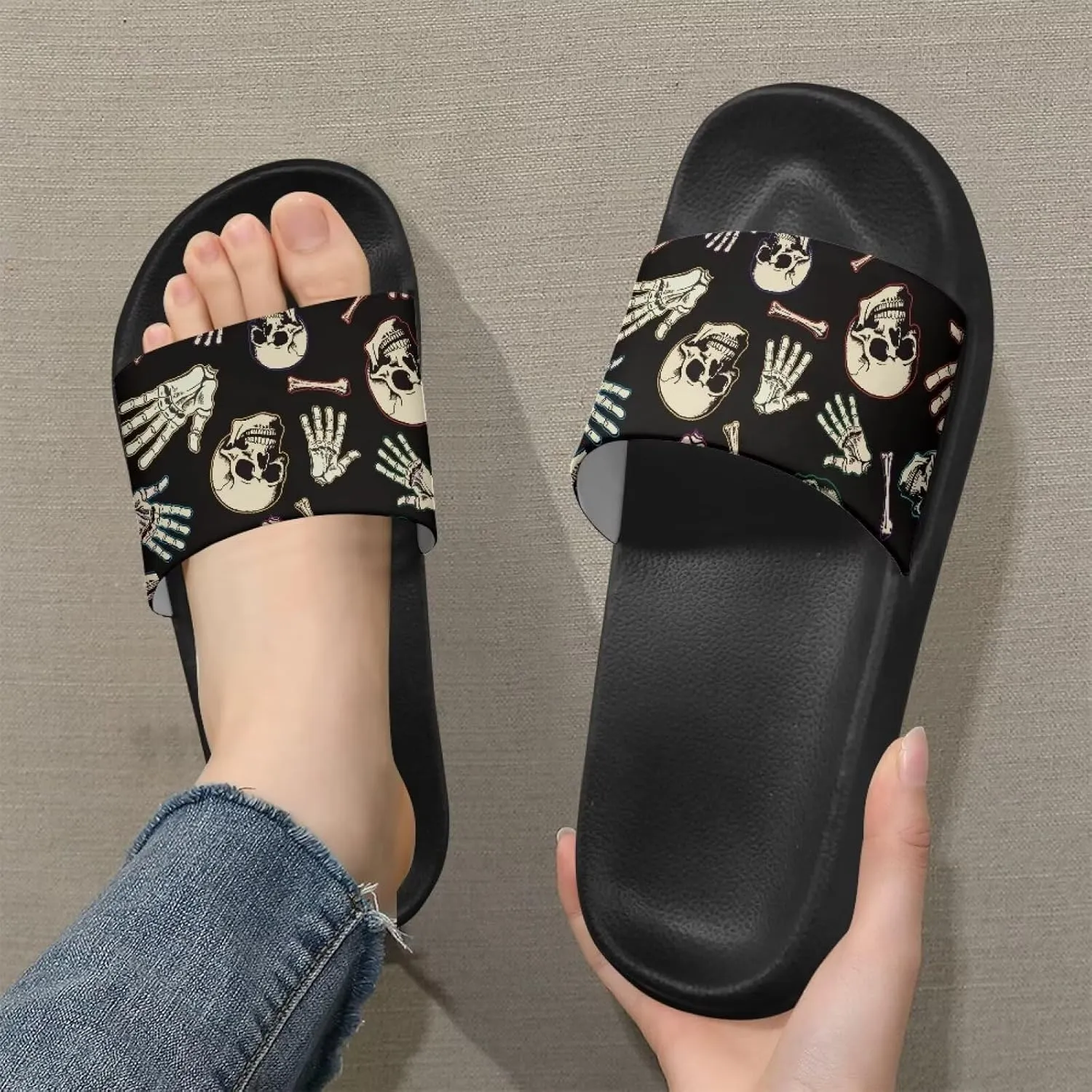 Men's Shower Shoes, Wear Resistant Shower Slippers, Slides Sandals Lightweight Pool Slides House Slipper Non-Slip Beach Sandal