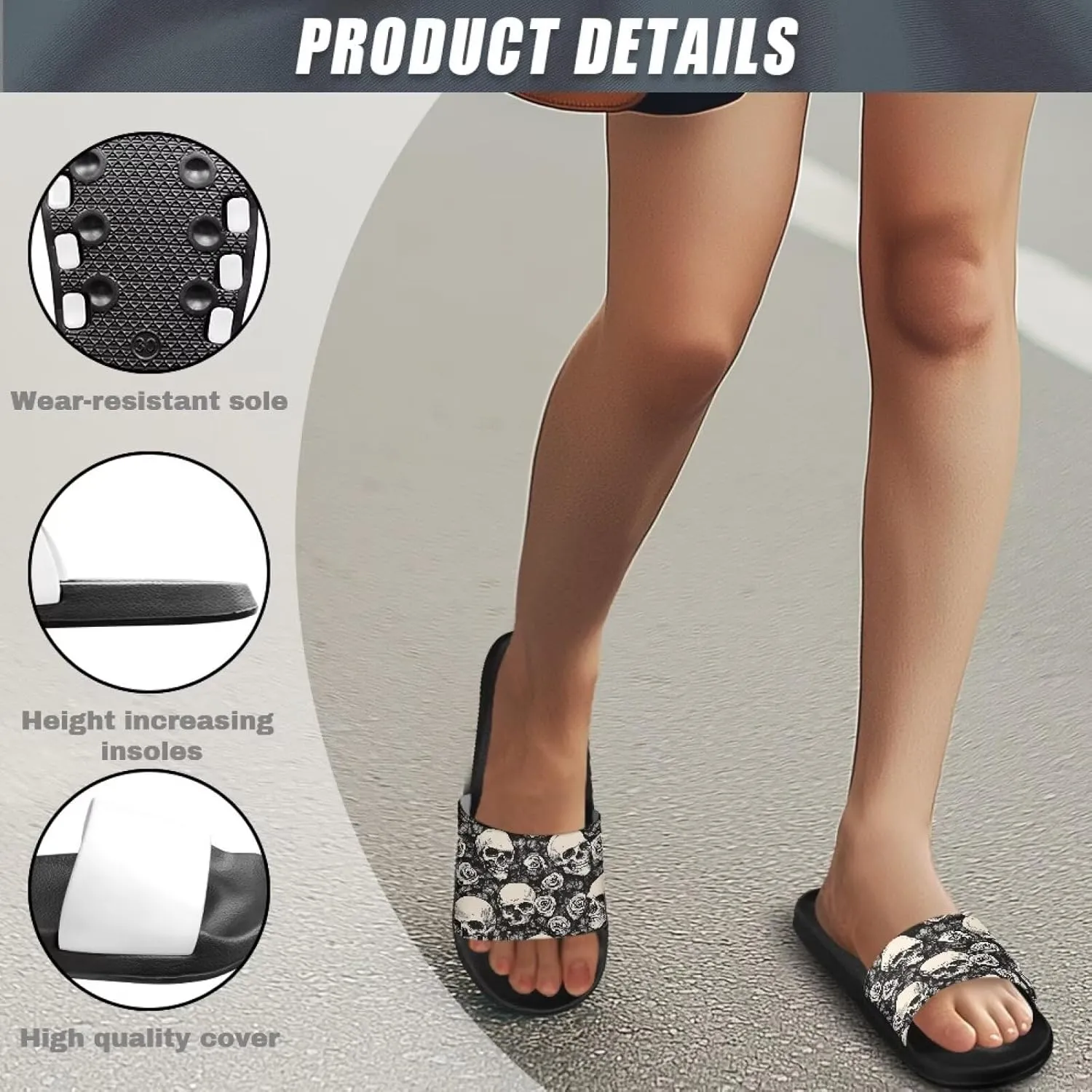 Men's Shower Shoes, Wear Resistant Shower Slippers, Slides Sandals Lightweight Pool Slides House Slipper Non-Slip Beach Sandal