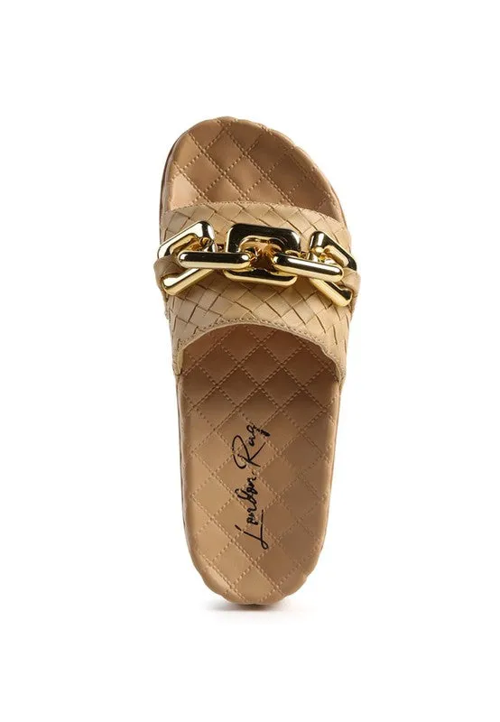 Miami Bling Chain Strap Flats