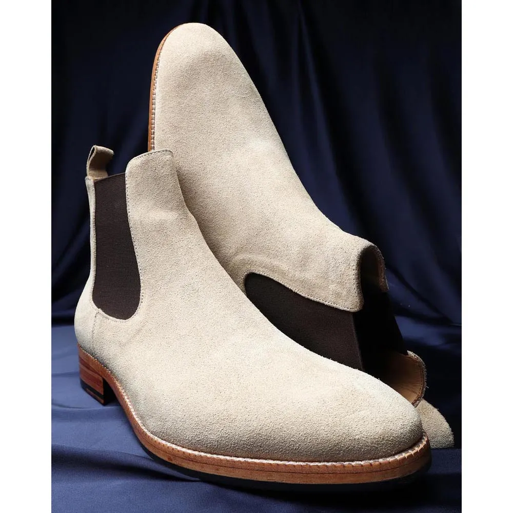 Off White Suede Classic Chelsea Boots