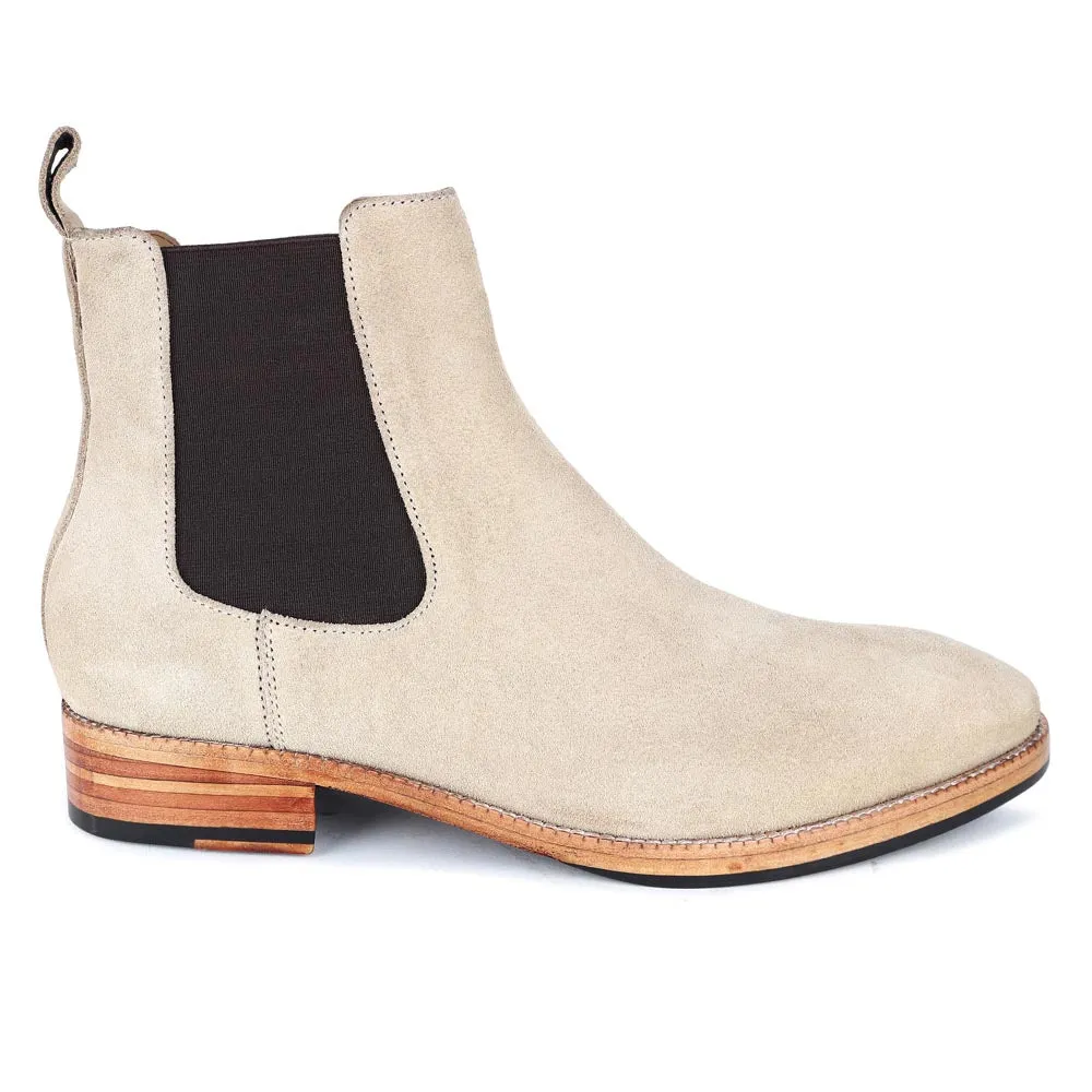 Off White Suede Classic Chelsea Boots
