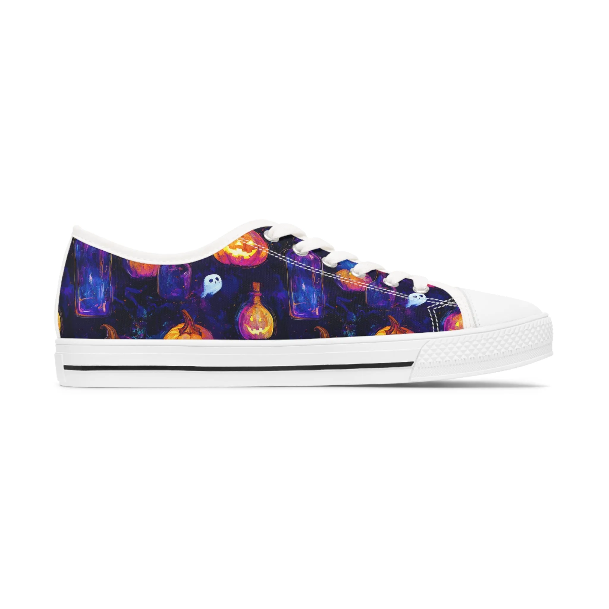 Pastel Ghosts & Pumpkins - Women's Low Top Sneakers