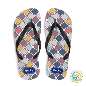 Personalized Custom Abstract Geometric Flip-Flops