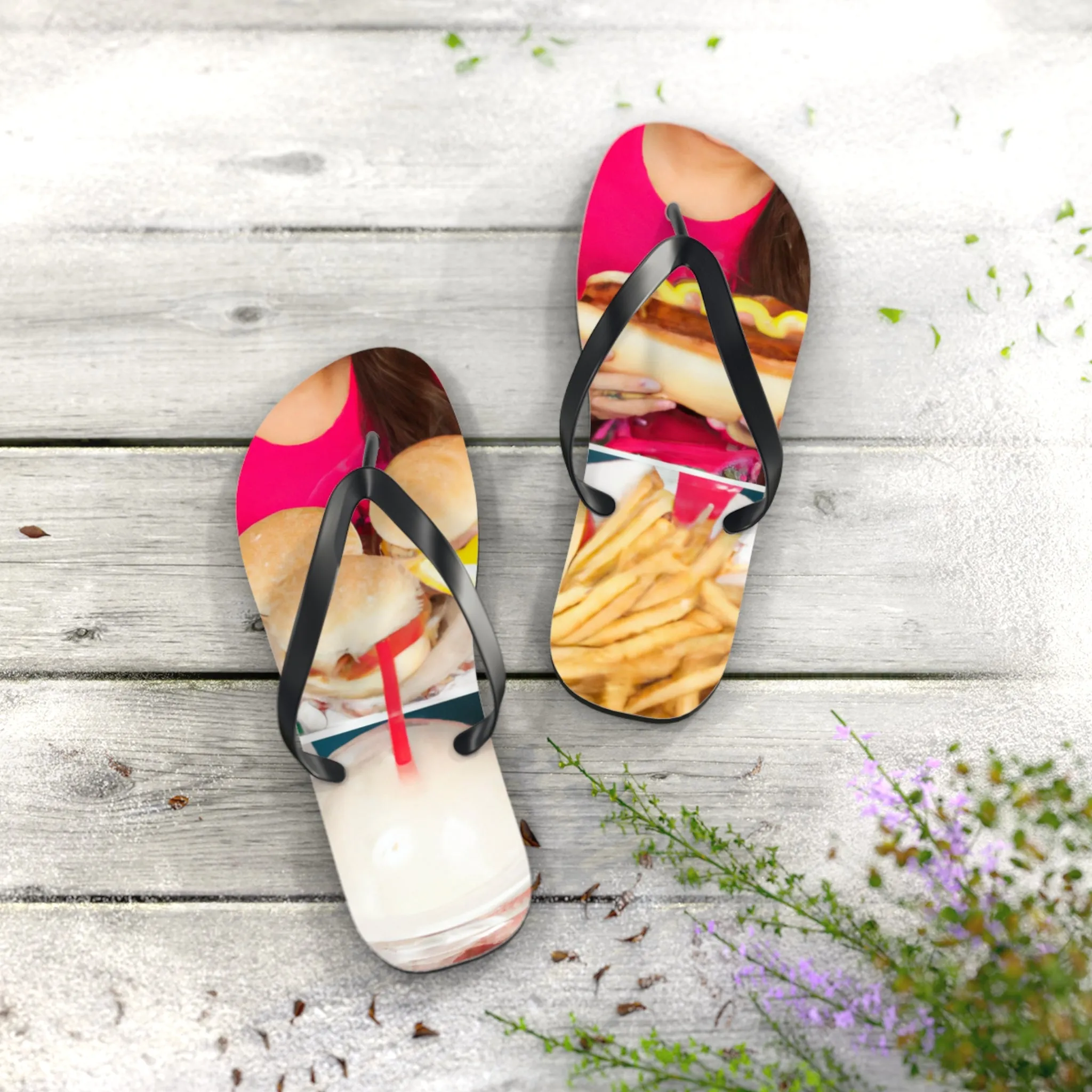 "Retro Food Slippers" - Flip Flop