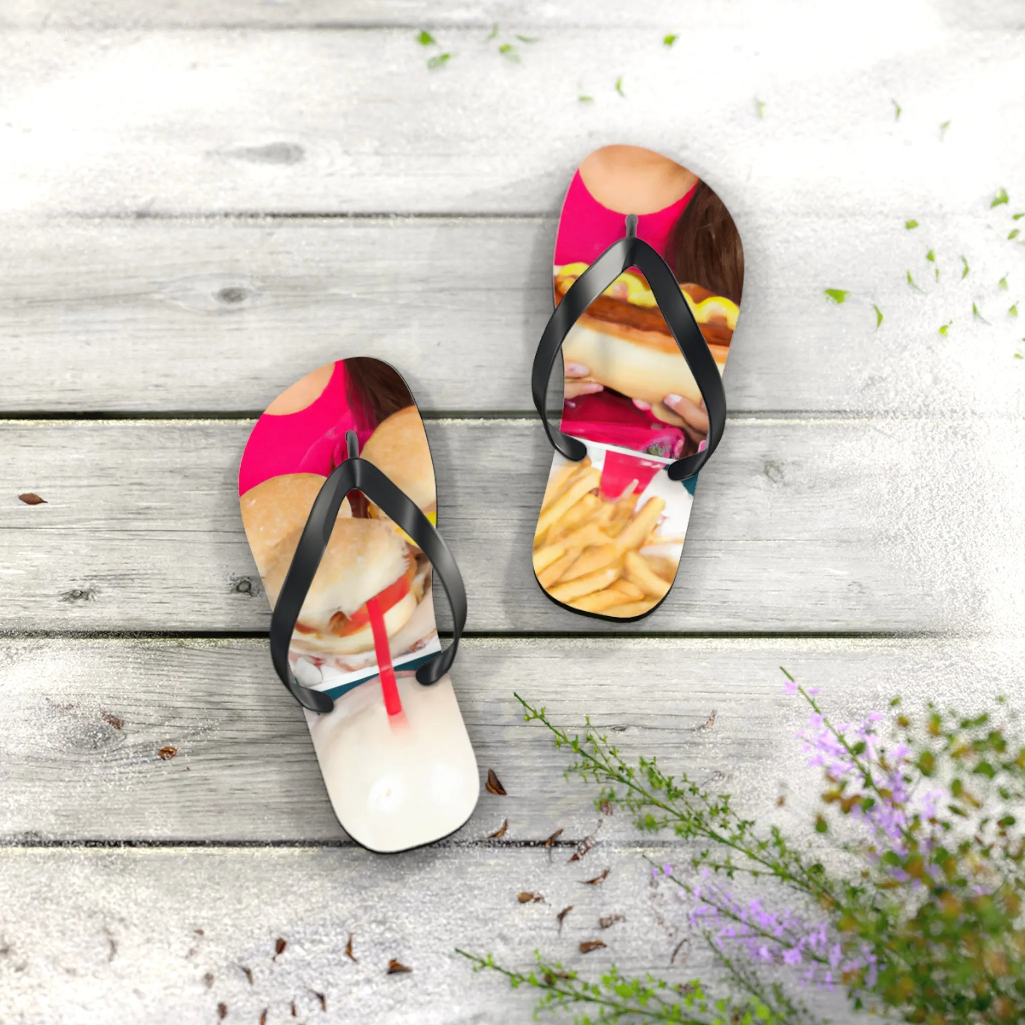 "Retro Food Slippers" - Flip Flop